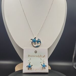 Periwinkle by Barlow Ocean Blue Starfish Necklace Set